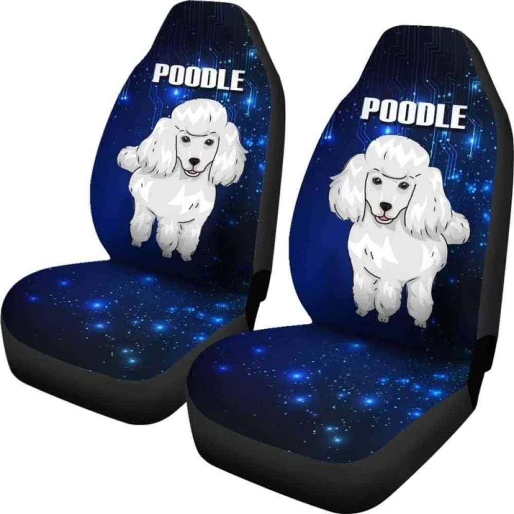 Poodle Car Seat Covers 6,Pack of 2 Universal Front Seat Protective Cover