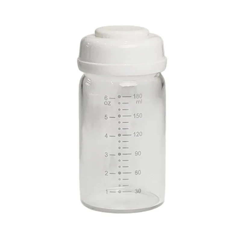 180ml Glass Milk Bottle with Wide Neck Designs Safe & Durable Baby Feeding Bottle Perfect for Pumping Storing & Feeding
