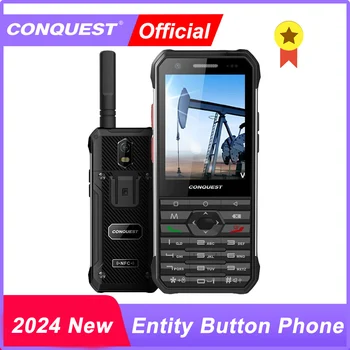 CONQUEST F3 잠금 해제 4G 견고한 휴대폰 키보드 지지대, 강력한 플래시, 2024 신제품 