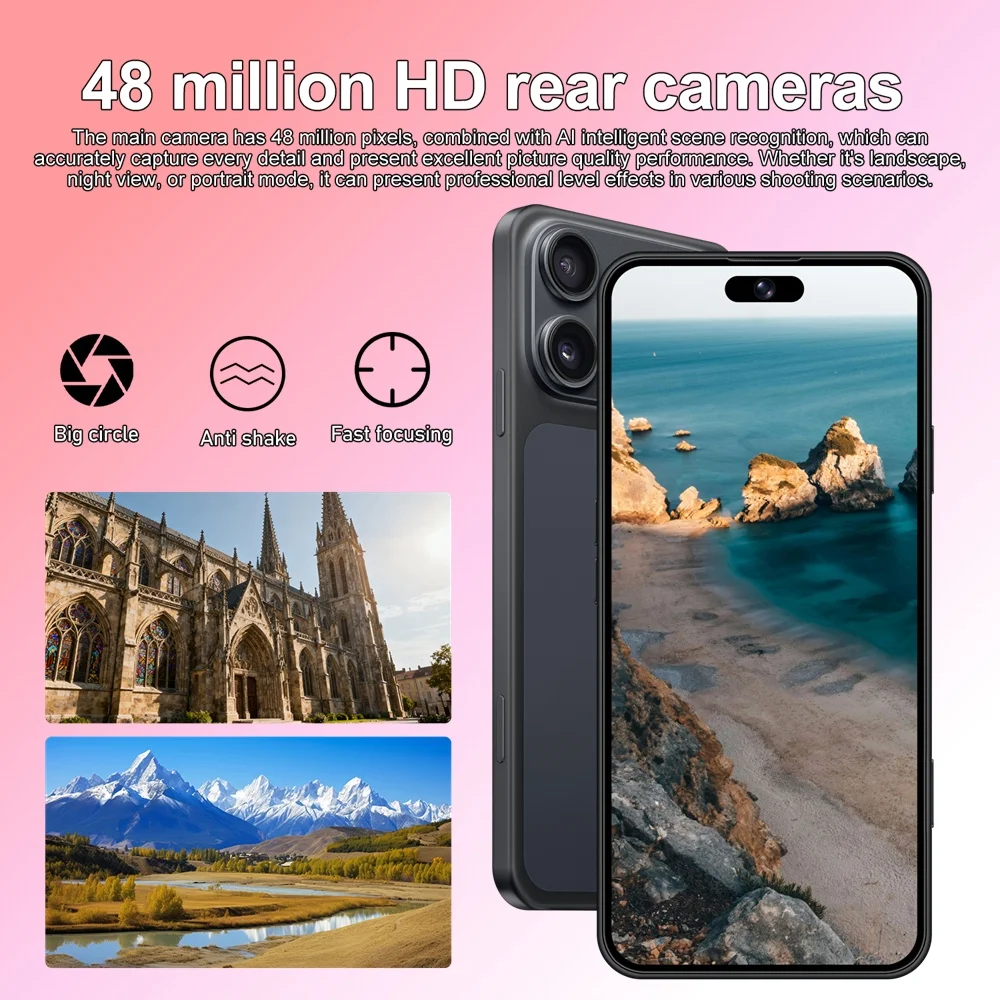 K-Touch M17 Pro Max Mobile Phones 7.3 Inch Smartphone 5G Dual SIM Android 15 Cell Phone 16+48MP Camera 7800mAh Face Unlocked Wifi GPS Global Version Cellphones