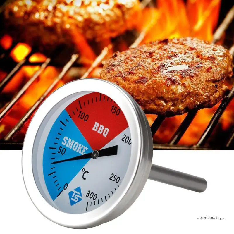 Temperature Test Instrument Kitchen Thermometer Easy to Read BBQ Smoke Grill Temperature Gauge for Home Food Industry