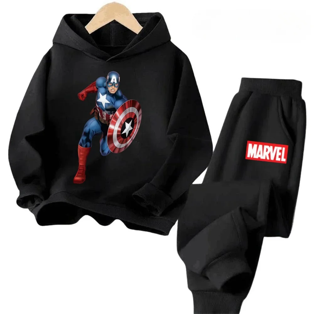 

Marvel Children Hoodie Set 2PCS Super Hero Cartoon Long Sleeve Hoodie Pants Boys Girls Comfortable Warm Daily Outfit