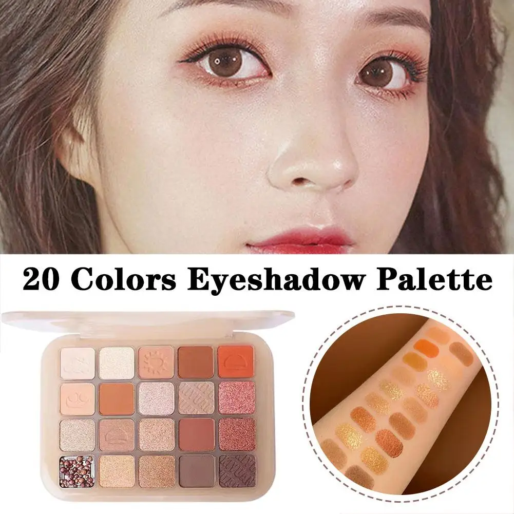 พาเลทอายแชโดว์20สีอะคริลิคประกายกลิตเตอร์กลิตเตอร์แบบผงชิมเมอร์พาเลทอายแชโดว์ Y4M9เครื่องสำอางสีทาตา