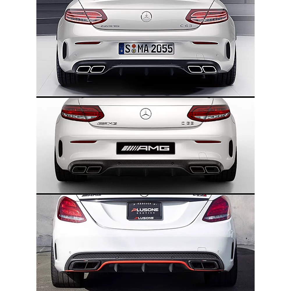 Car Exhaust Pipes Tip For Mercedes Benz C Class W205 C180 C200 C300 C260 C43 C63 AMG/AK Stainless Steel Carbon Fiber Muffler Tip view 5