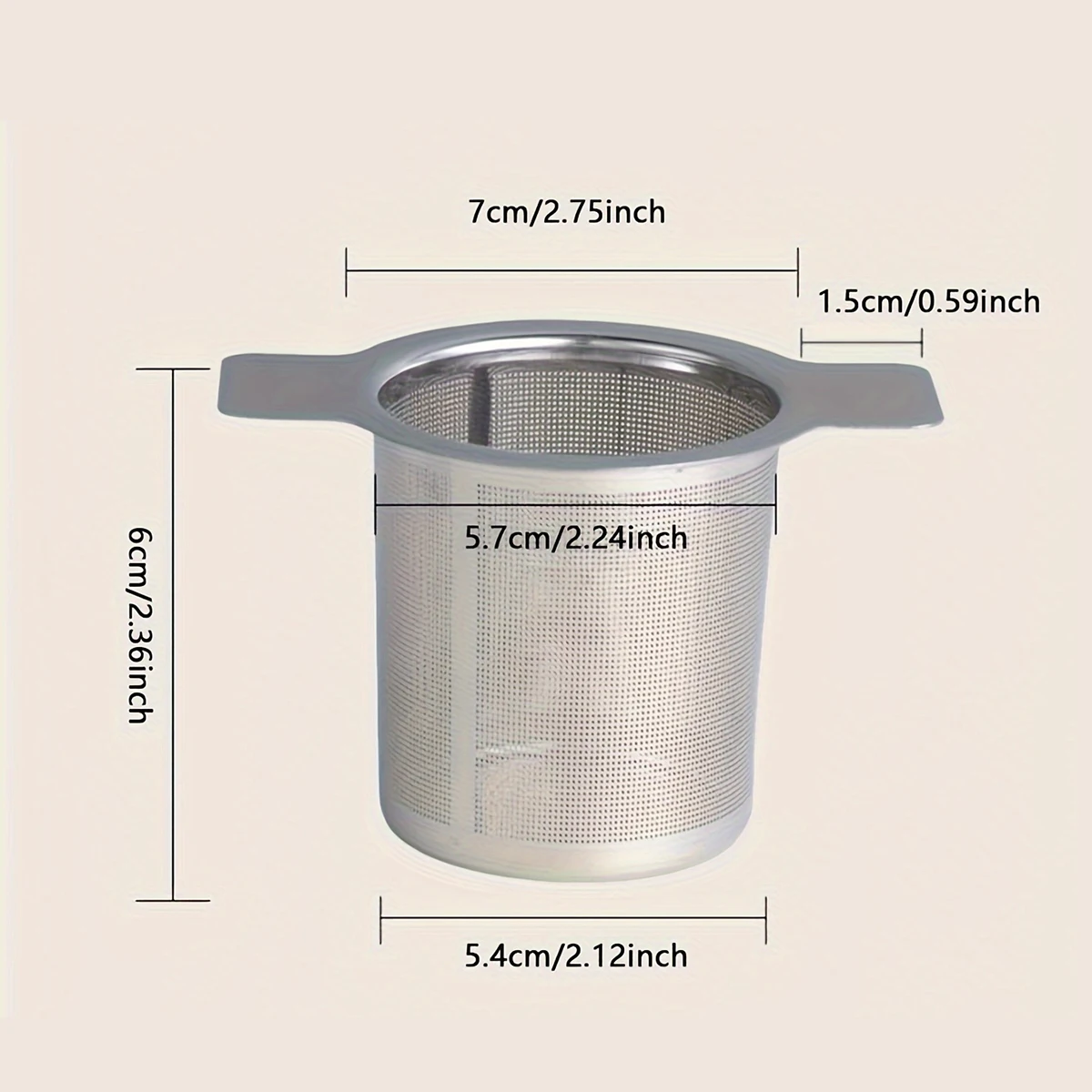Stainless Steel Tea Infuser Mesh Strainer With Large Capacity & Perfect Size Double Handles For Hanging On Teapots, Mugs 5