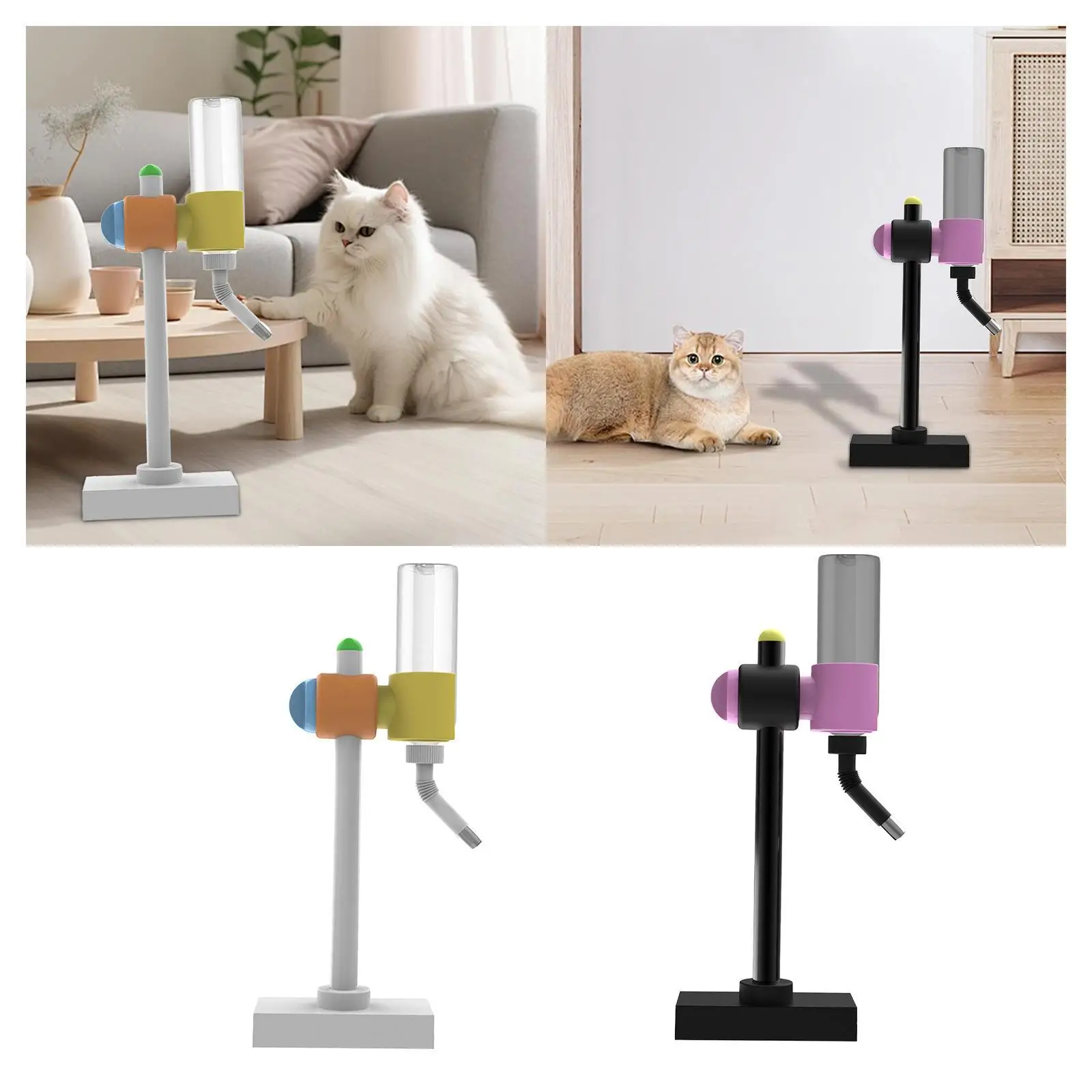 Pet Water Bottle Dispenser Detachable Easy to Fill 450ml Pet Feeder Pet Drinking Fountain for Kitty Go Out Home Dog Hamster