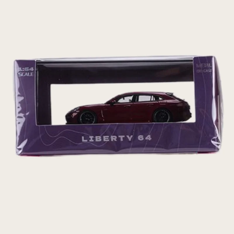 Liberty diecast 1/64 escala porsche liga modelo carros porsche pamela turbo s roxo jogar veículos brinquedos para meninos presente caixa original