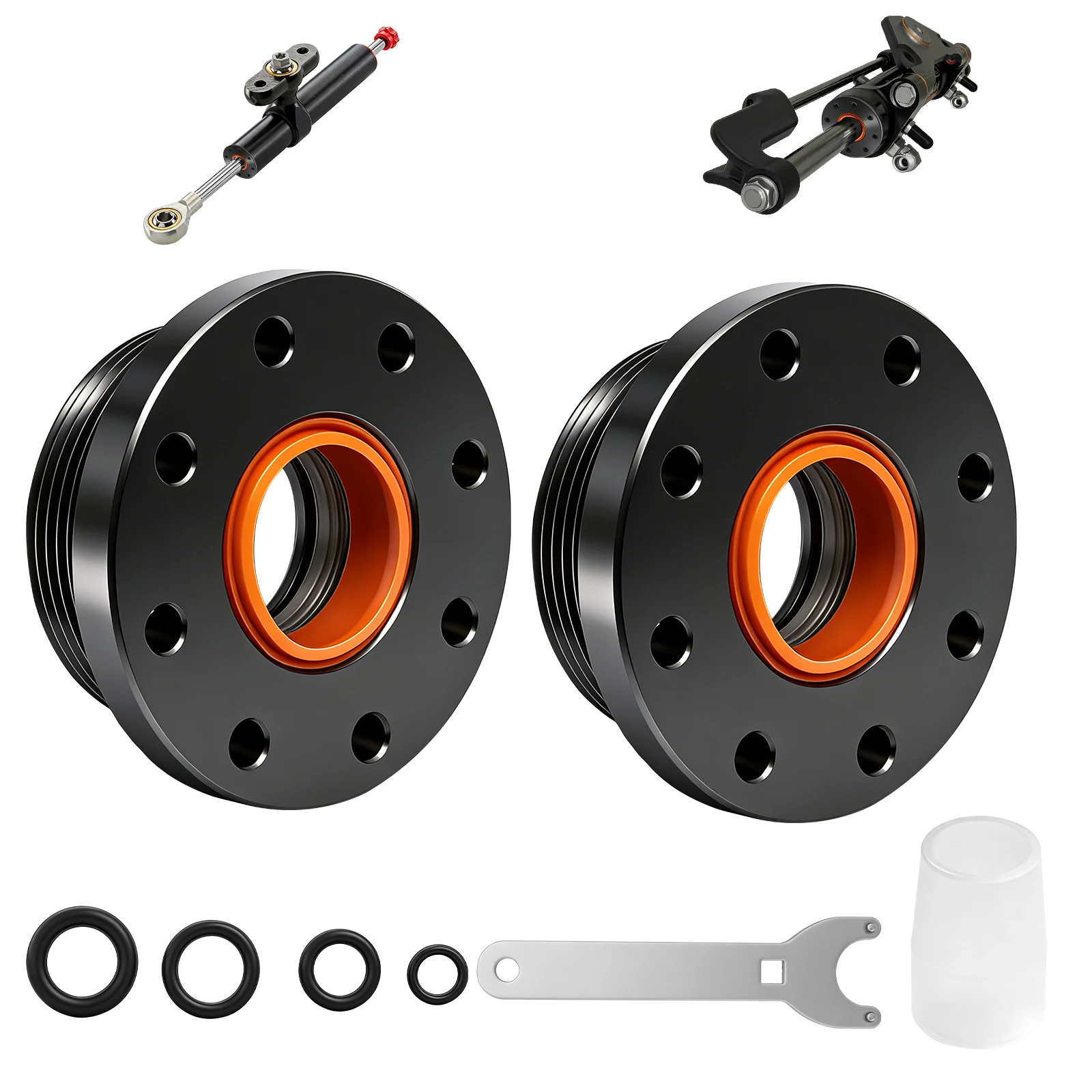 

Front Hydraulic Steering Cylinder Seal Kit Aluminium Steel Rubber with Wrench and O Rings for HC5340 HC5341 HC5342 HC5343 HC5344