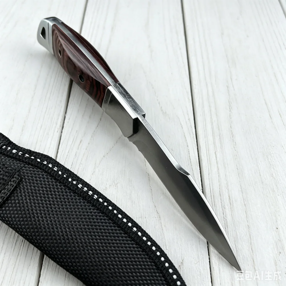 Image of K91 Outdoor-Messer mit hoher Härte, feststehendes Messer für Wildnis, Klettern, Trekking, Mehrzweckmesser mit Holzgriff für Camping, Angeln, Wandern