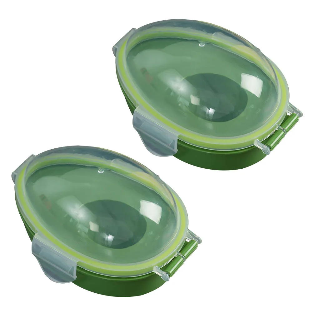 

2pcs Avocado Fresh-Keeping Containers Transparent Sealed Design Kitchen Home Use Wear-Resistant Avocado Saver Household Storage