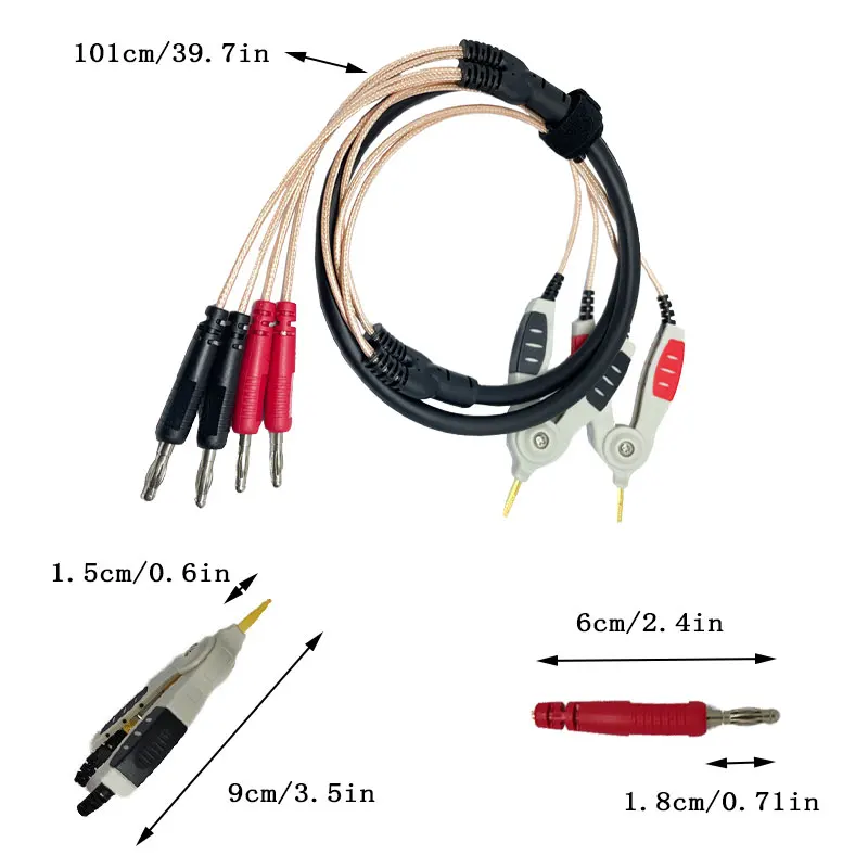 Kelvin Test Lcr Lead Bottom Resistance 4-wire 4mm Lantern Plug Duckbill Clip Orichalum Plating Kelvin Probes