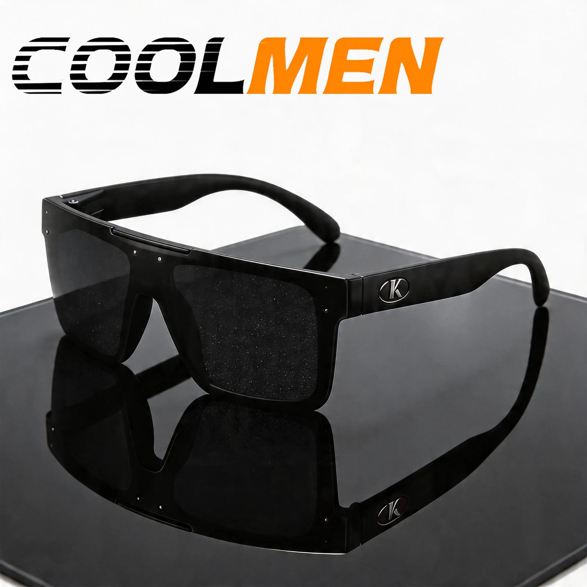 

COOLMEN Women fashion Sunglasses Square Big Frame Vintage Glasses Oversized Luxury Travel Men Women UV400 Eyewear Beach YZ2035