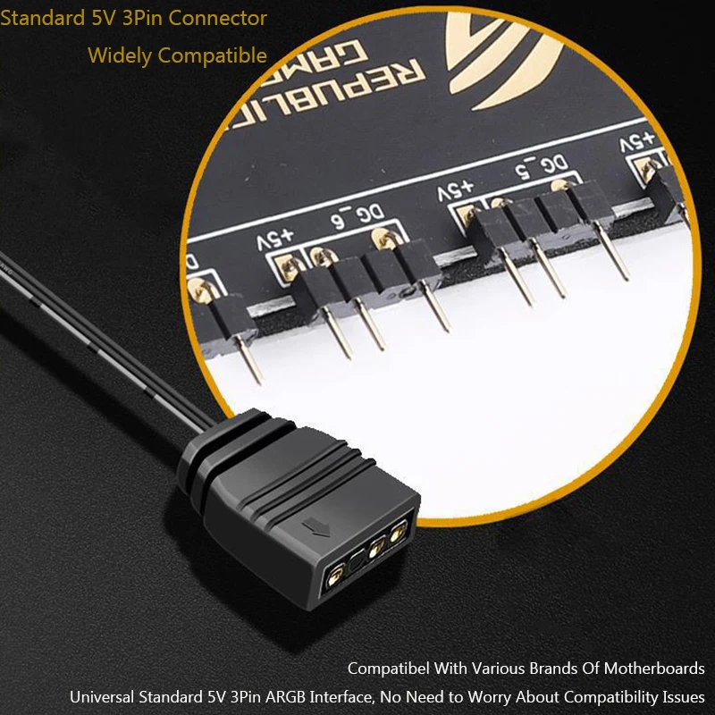 10Port 5v 3Pin ARGB Hub LED Stripe Sata/Molex Power Supply Graphics Card SYNC Light Adapter Plate For Fan Water Cooling Radiator