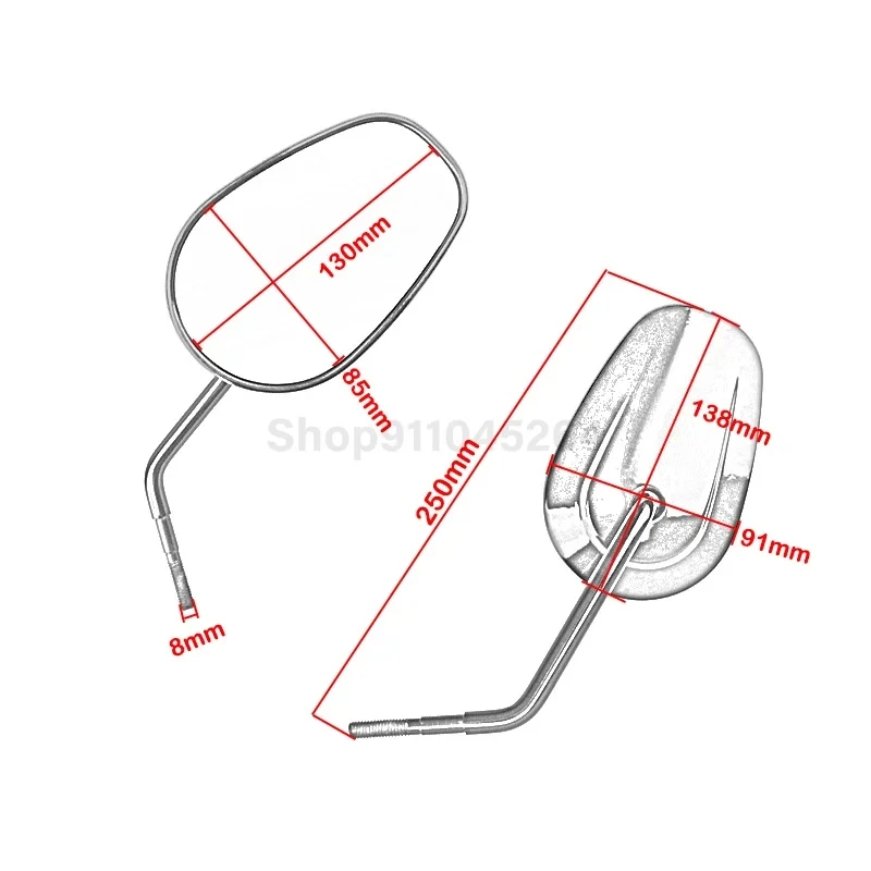 Motorcycle Rearview Left Right Side Rear View Mirror 8mm For Harley Touring Sportster XL 883 1200 Softail Bobber Chopper Fat Boy