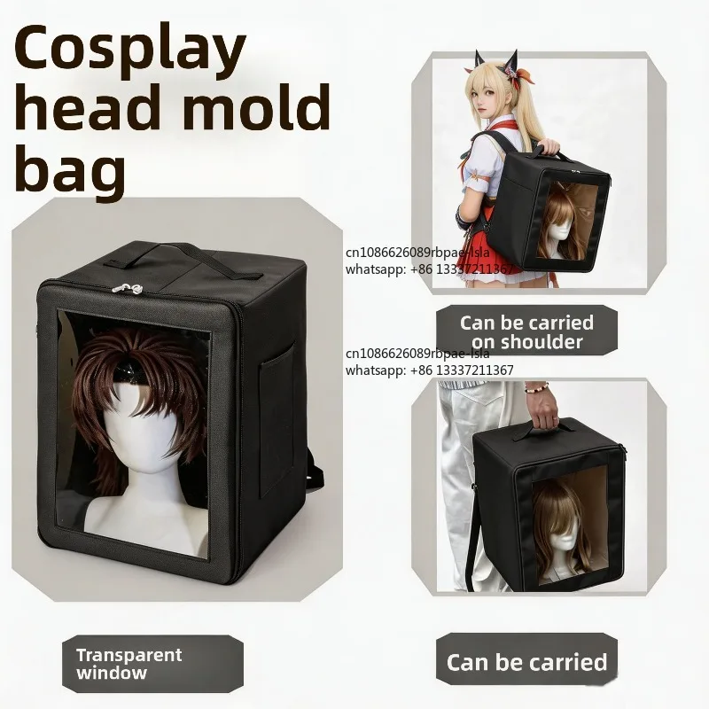 Wig Head Mannequin Storage Box Foldable Multifunctional Transparent Visible Protective Portable Storage Bag Dustproof Waterproof