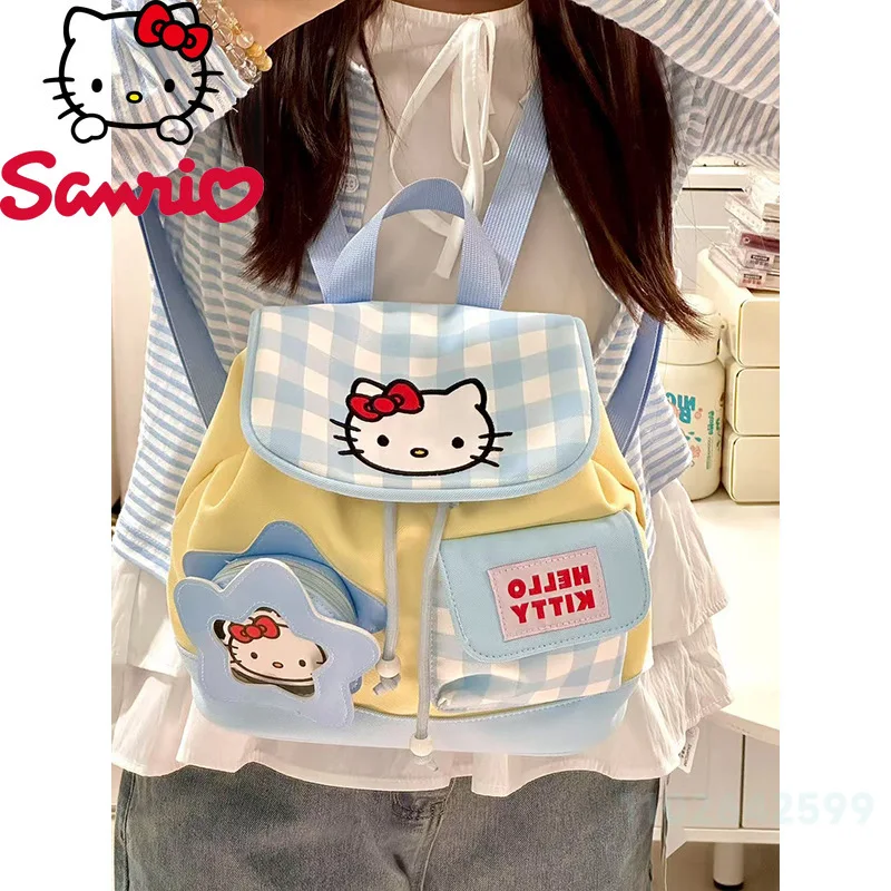 Hello Kitty New Women's Backpack Fashion High Quality Girls' Drawstring Backpack Small Fresh Leisure Girls' Travel Backpack