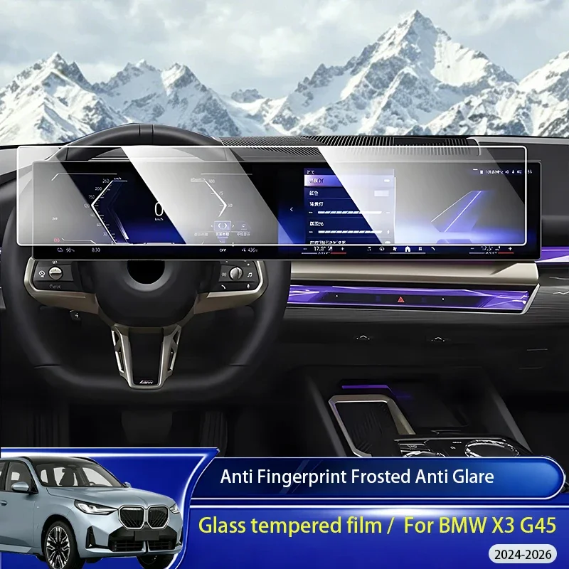 Matte anti glare protective film for BMW X3 G45 2024-2026, suitable for GPS screens and reinforced glass LCD screens - accessori