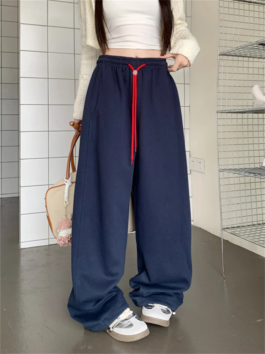 Alien Kitty S-2XL Sports 7 colors Women Pants Loose Straight OL Casual Autumn Streetweaar Solid High Waist Slim New All Match