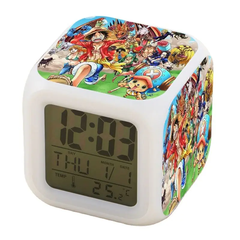 Anime ONE PIECE 20th Clocks Luffy Chopper Zoro Nami Sanji Franky Brook Sanji Robin Boa Hancock Alarm Clock Figure Toys Doll Gift