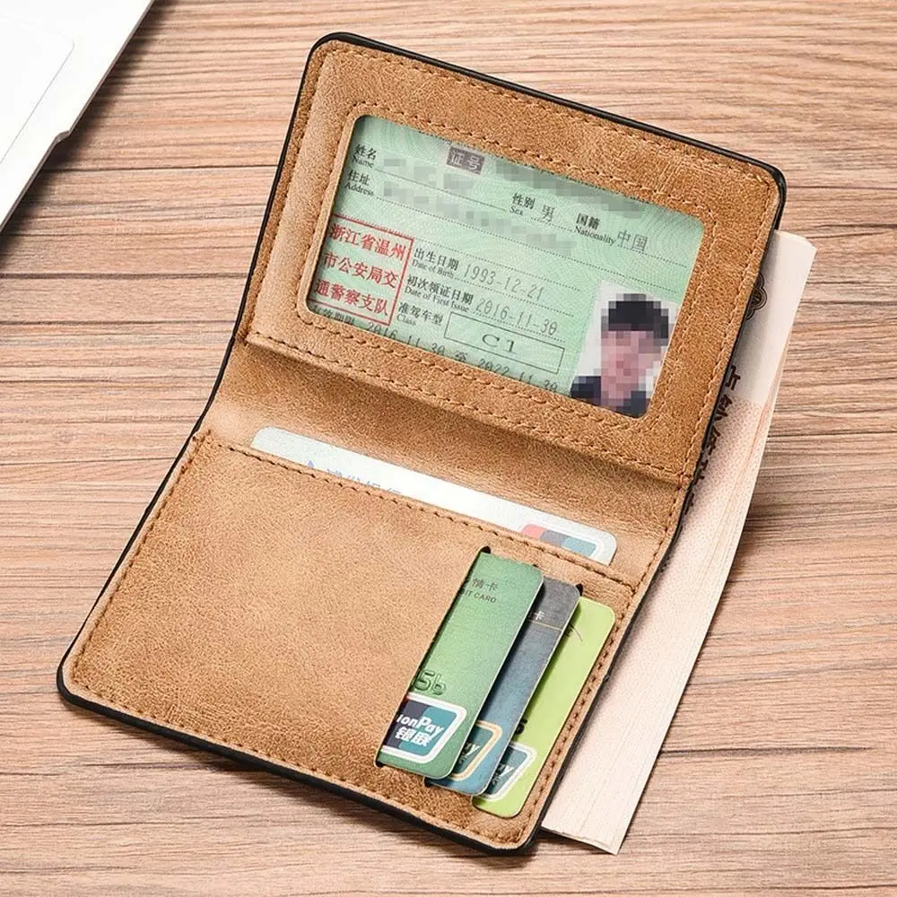 Mały portfel męski Portmonetki ze skóry PU Mini portfele Czarne brązowe etui na karty