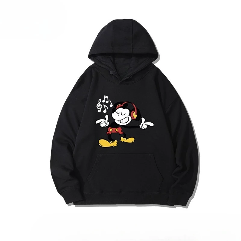 

2025 Autumn/Winter American retro cartoon Mickey printed cotton hooded sweatshirt couple top suitable for both men and women