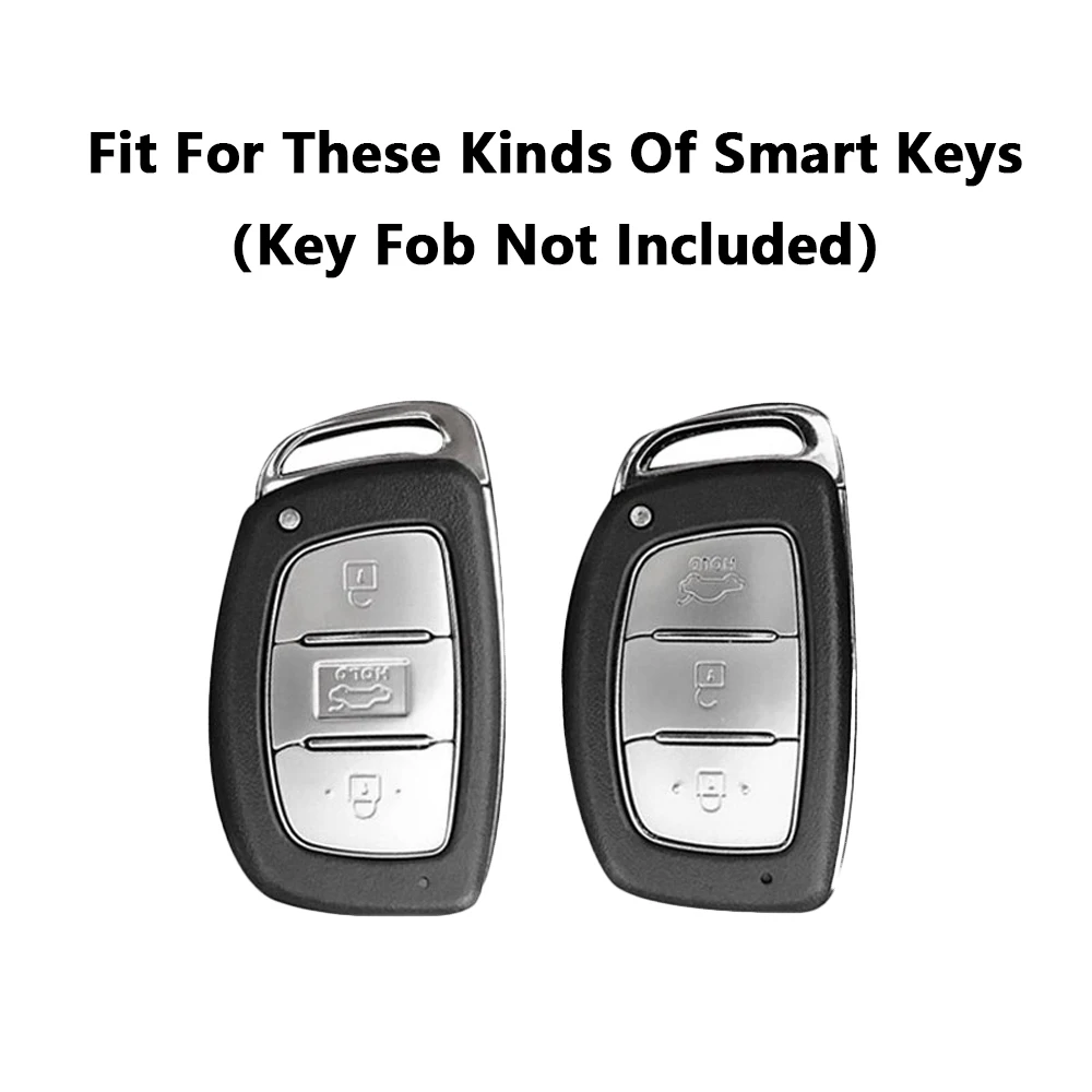Carbon Fiber Key Fob Chain Case Cover For Hyundai Tucson Elantra Sonata Ioniq 2015-2019 Car Accessories view 6