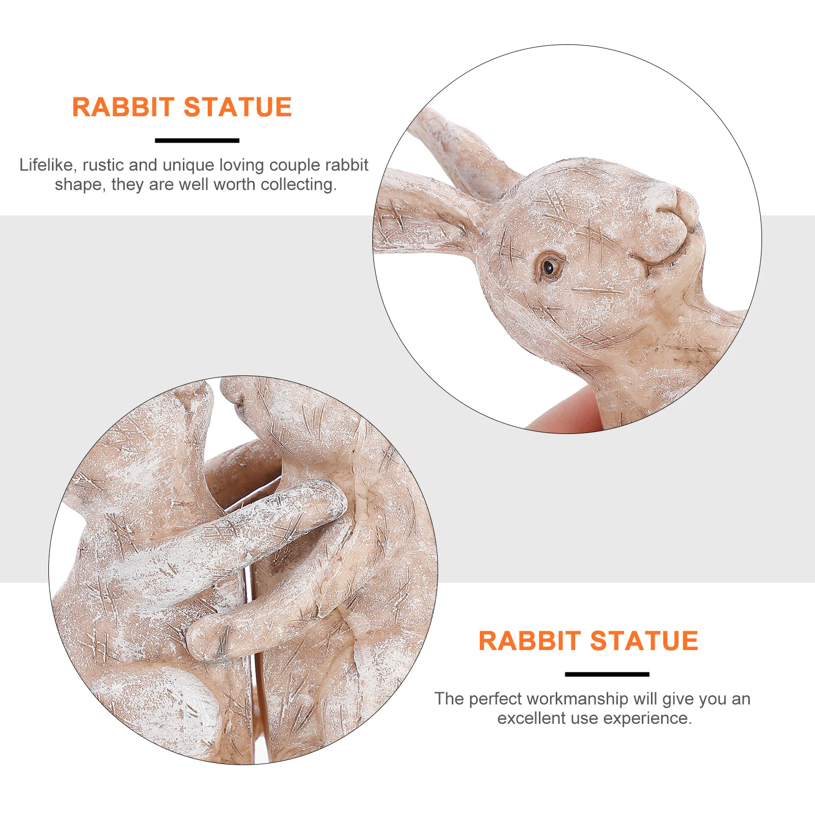 

2Pcs Sweet Hugging Bunny Artware Unique Garden Statue Home Yard Decoration Resin Figures Couple Rabbit Figurines