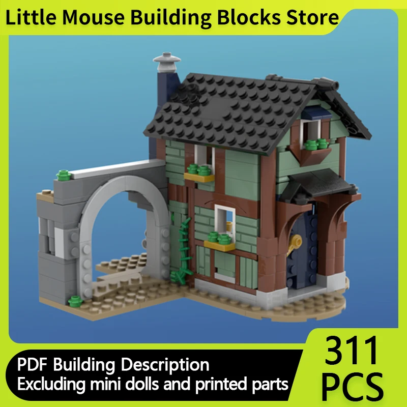 

Средневековый замок, модель MOC, строительные кирпичи, деревня, городской дом, модульные технологии, подарки, праздник, сборка, детские игрушки, костюм