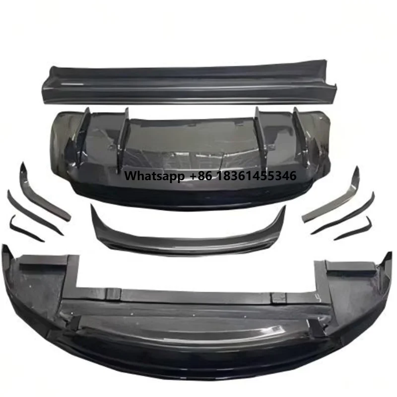 

For Model X 2016-2022 Real Carbon Fiber Bumper Front Lip Rear Lip Side Skirts Tail Wing Wind knife Spoiler Kit