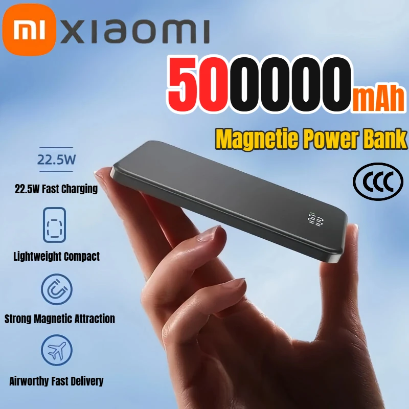 Xiaomi 500000mAh بنك الطاقة المغناطيسي المحمولة اللاسلكية PD22.5W شحن سريع بطارية خارجية ل Magsafe آيفون سامسونج