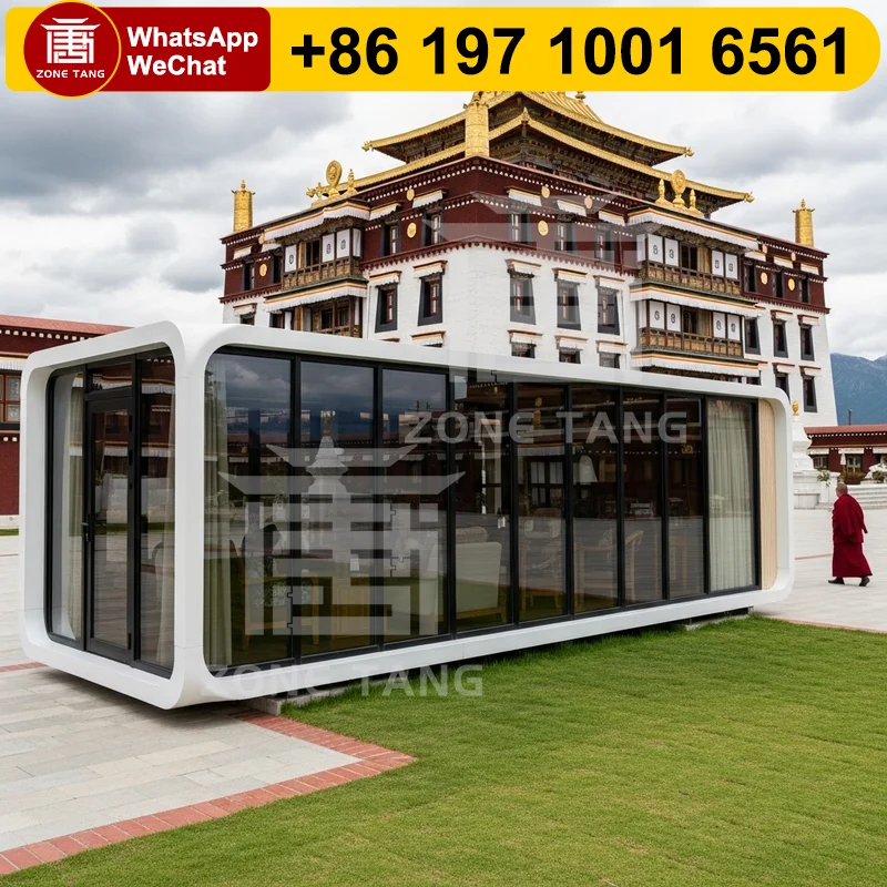 2 غرفة نوم منازل متنقلة Apple Capsule Home سكنية جاهزة فيلا منزل متعدد غرف النوم حاوية منزل سكان #1