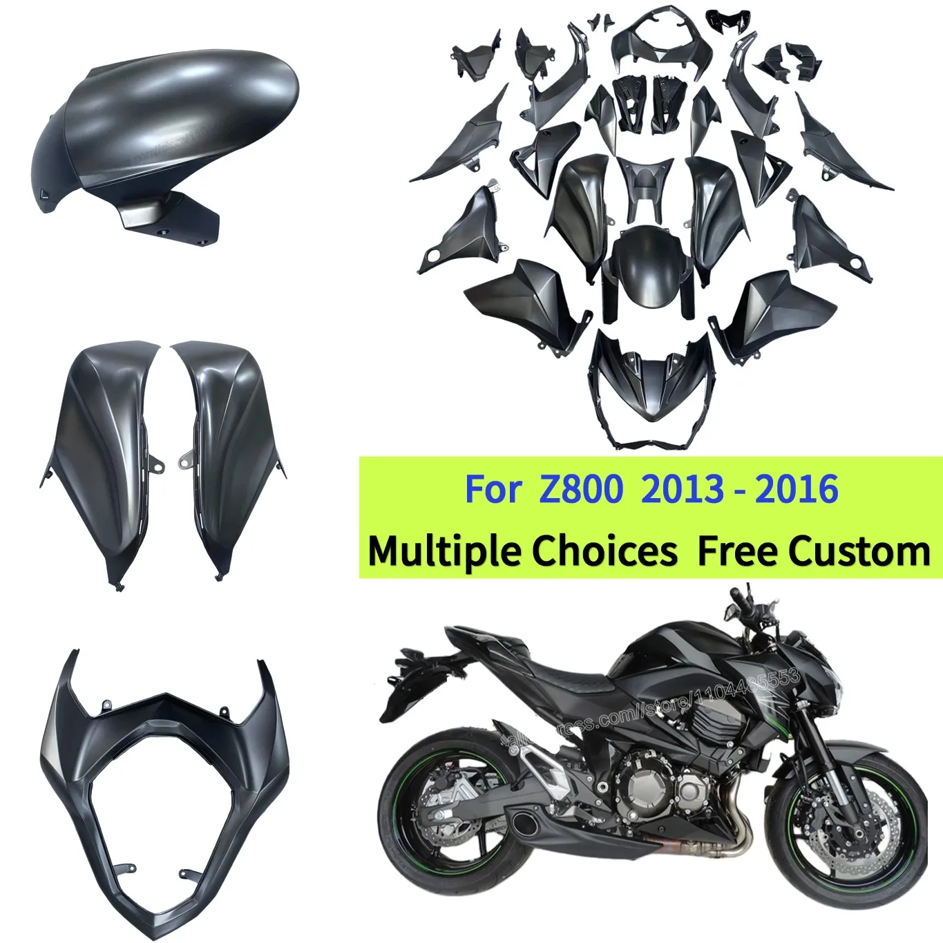 

High Quality Body Fairings For Kawasaki Z800 2013-2016 2014 2015 Motorcycle Injection Plastics Cowl set