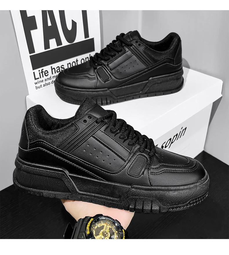 Herren Koreanische Freizeitschuhe mit Dicker Sohle für Alle Jahreszeiten, Weiche Rutschfeste Leichte Outdoor-Wanderschuhe, Flache Sportschuhe für Studenten – Detail 19