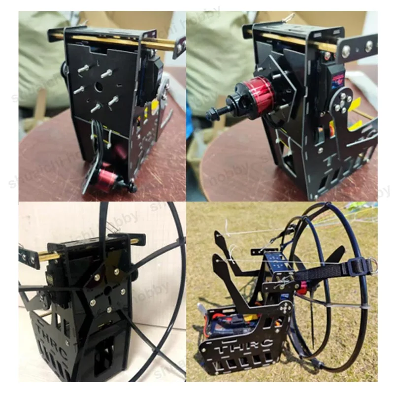 1 Juego de Kit de parapente volador RC, 2,4 metros de envergadura, dosel de nailon 30D, Motor sin escobillas 2216, modelo de parapente alimentado, versión PNP
