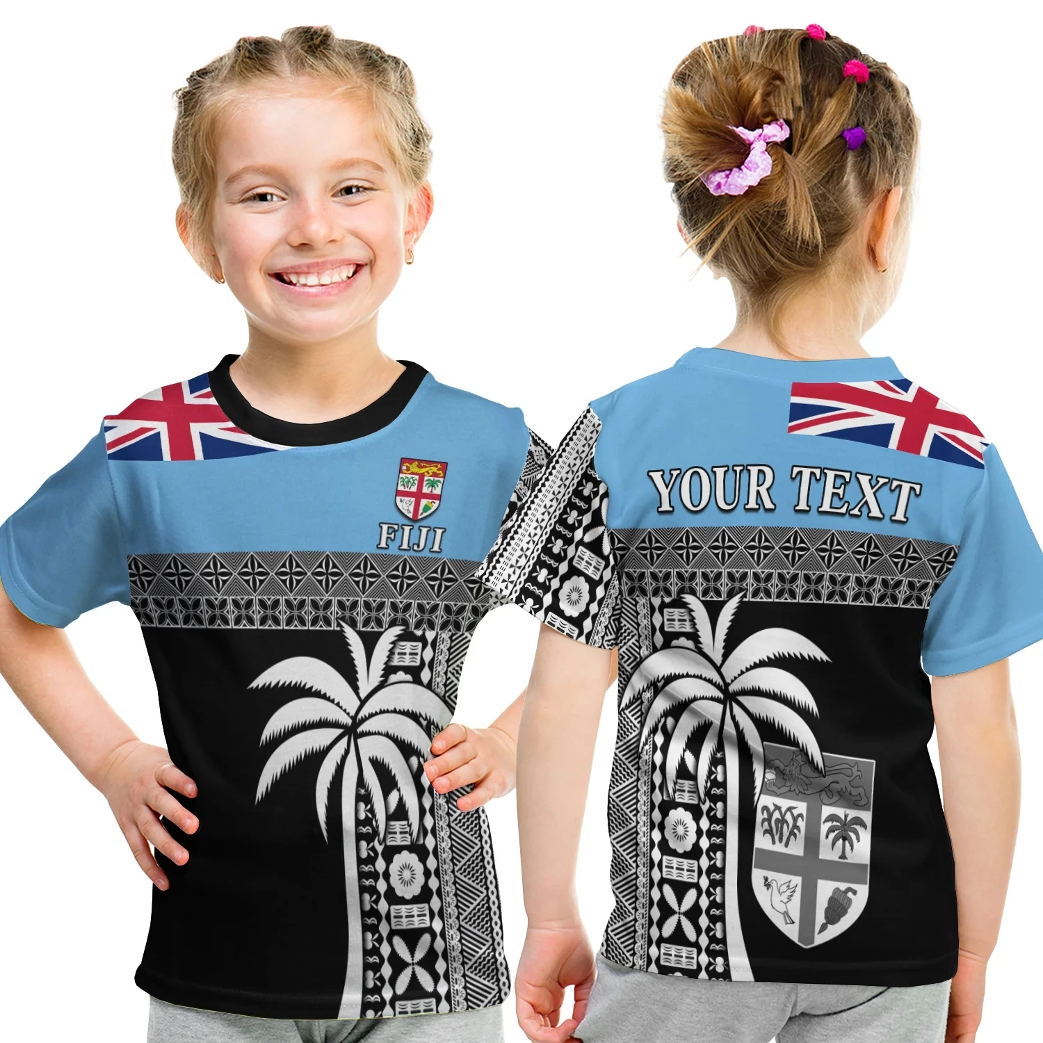 (Custom Personalised) Fiji Tapa Pattern T Shirt Kid Coconut Tree T-Shirt 3D Print T Shirts Summer Boy Girl Oversized Tops