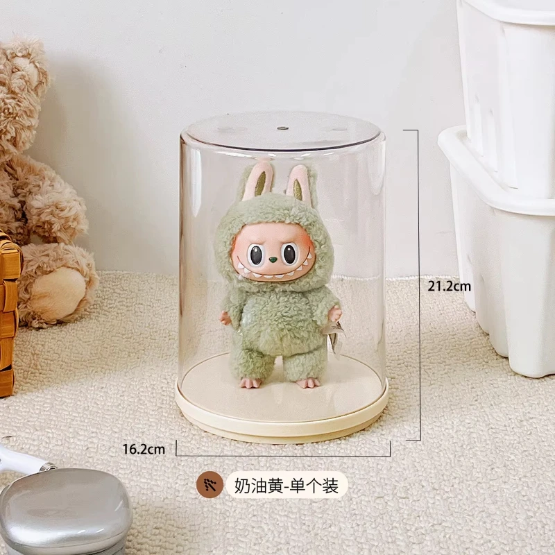 Original Produc17cm Anhänger Display Box Rotary Acryl Transparent Box Labubu Plüsch Puppe Hand Blind Box Lagerung Display Rack Geschenk