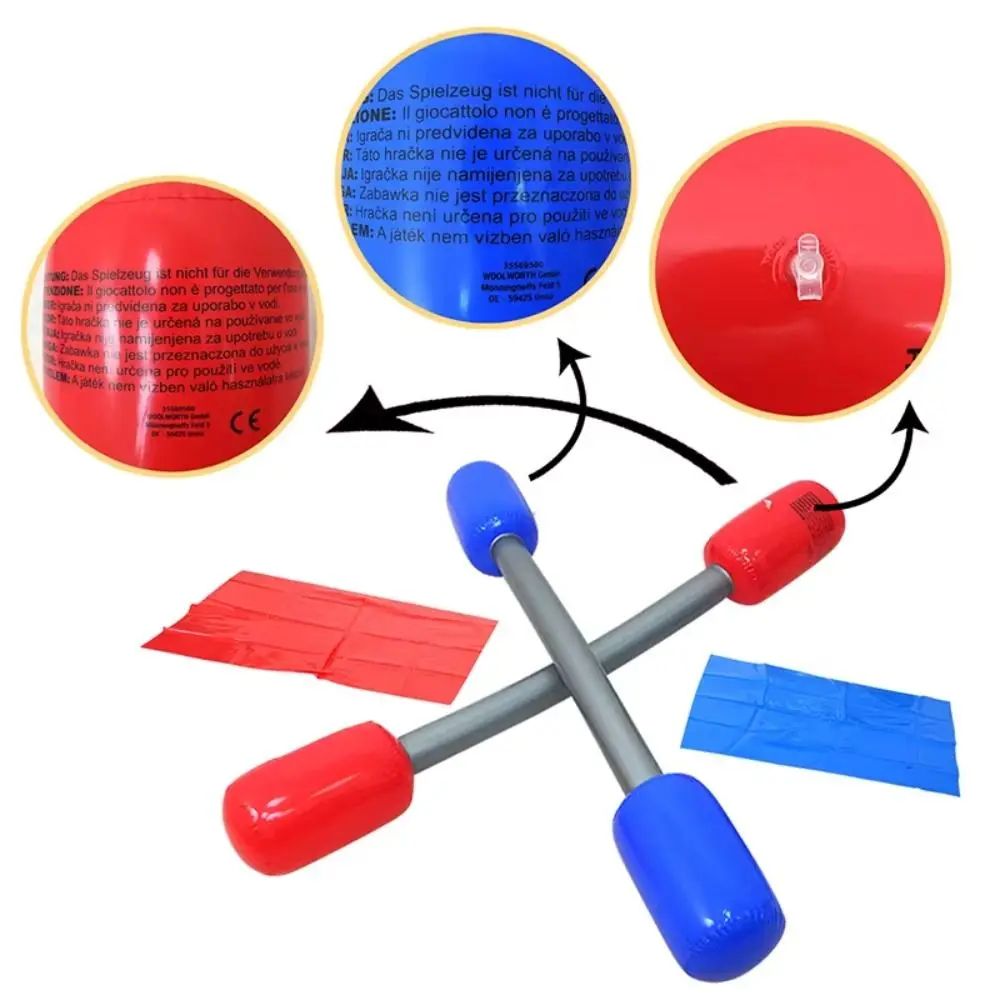 Outdoor Toys Red Blue Inflatable Sticks Air Hammer Cute Yard Game Sticks With Mats PVC Gladiator Games Sticks Kids Children