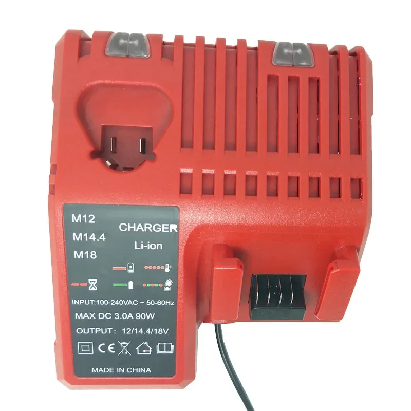 

For Milwaukee 10.8-18V Battery Charger M12 M18 Power Tool Li-ion Battery Dual Charging Port EU AU US UK Plug Multi-Voltage