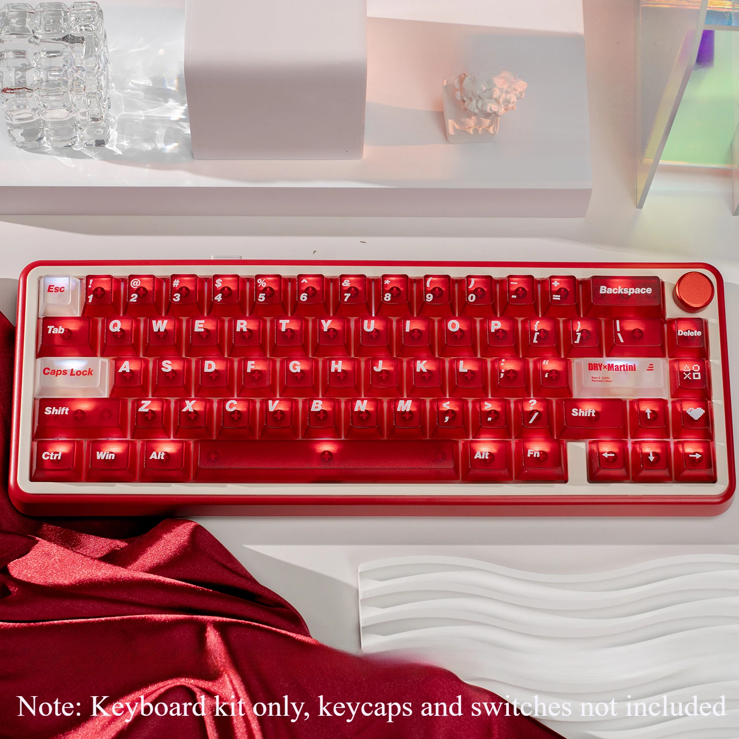 Mechanical Keyboard 75% Three-Mode Wired Bluetooth 2.4G Kit 66 Keys MAIMOOO Velvet Red DIY RGB backlight Gasket Keyboard Kit