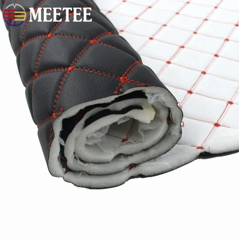 Meetee 45*160 ซม.สังเคราะห์หนังผ้าประดิษฐ์ PVC Leathers สําหรับรถชั้นที่นั่งตกแต่งเบาะหัตถกรรมวัสดุ