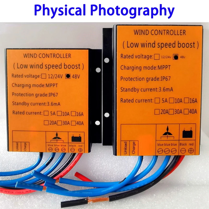 MPPT 100w -20000W Waterproof PWM Wind Turbine Charge Controller 10A 40A Low Wind Speed Regulator Voltage Boost 12V 24V AUTO 48V