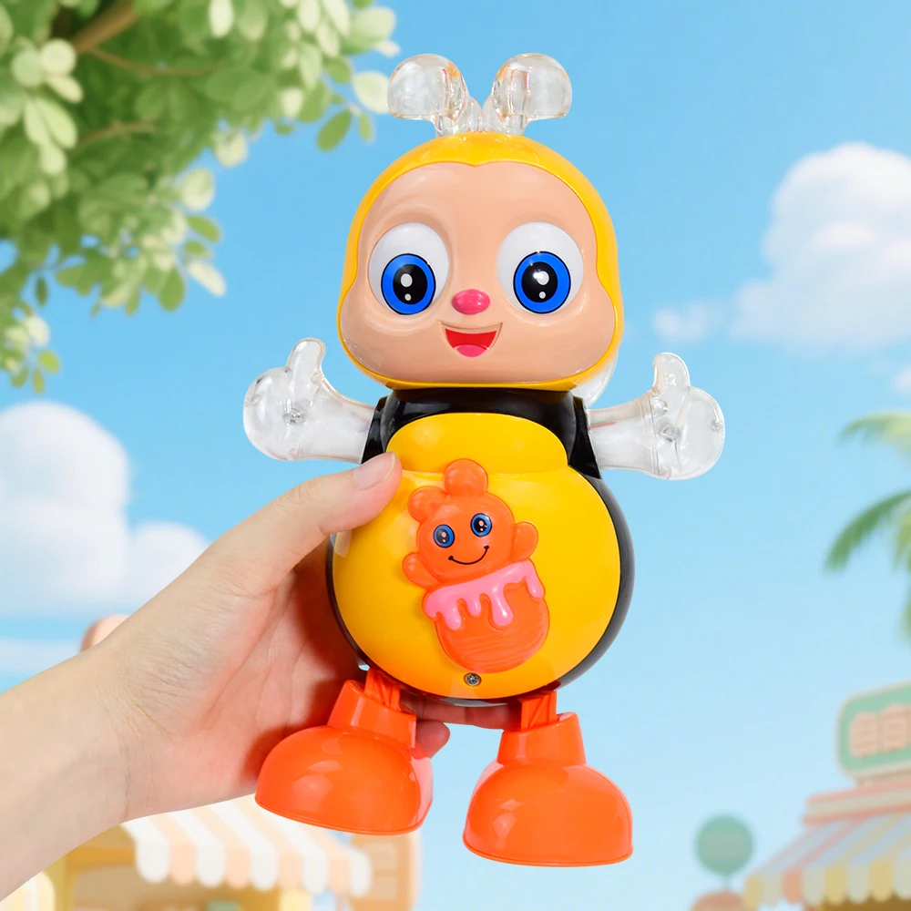 الأطفال الإلكترونية الحيوانات الأليفة لعبة الموسيقى الكرتون لعبة الصوتية الكهربائية ألعاب النحل مع الصوت فلاش الإضاءة الغناء الرقص للفتيات الفتيان الهدايا