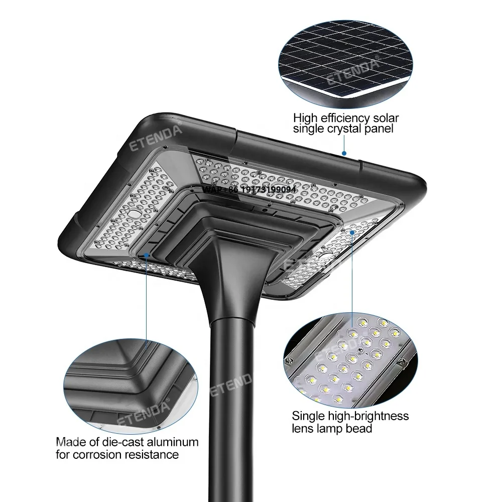 2022 Solar  Integrated Street Light Die Casting Aluminum +PC  IP65 Solar Light for Garden Courtyard Street