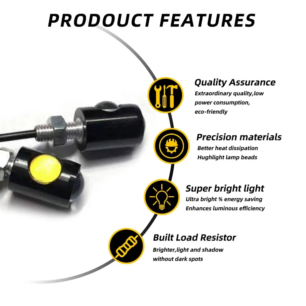 유니버설 오토바이 LED 이글 아이 모양 미니 번호판등 방향지시등 테일 후미등 브레이크 안개등 전구