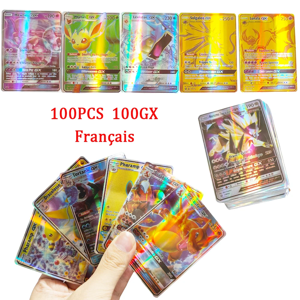 Cartas holográficas de Pokémon, nueva versión francesa, EX Vstar Vmax GX, Arceus, Shiny Charizard Mewtwo Evolution Collection Card