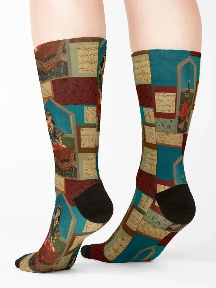 Persian Musician and Calligraphy Socks hockey Run happy essential Male Socks Women's