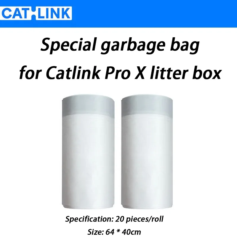 catlink-pro-x対応-スマート猫用トイレ用ゴミ袋。厚手で、猫の排泄物を収納でき、持ち運び可能。砂が漏れにくい設計。