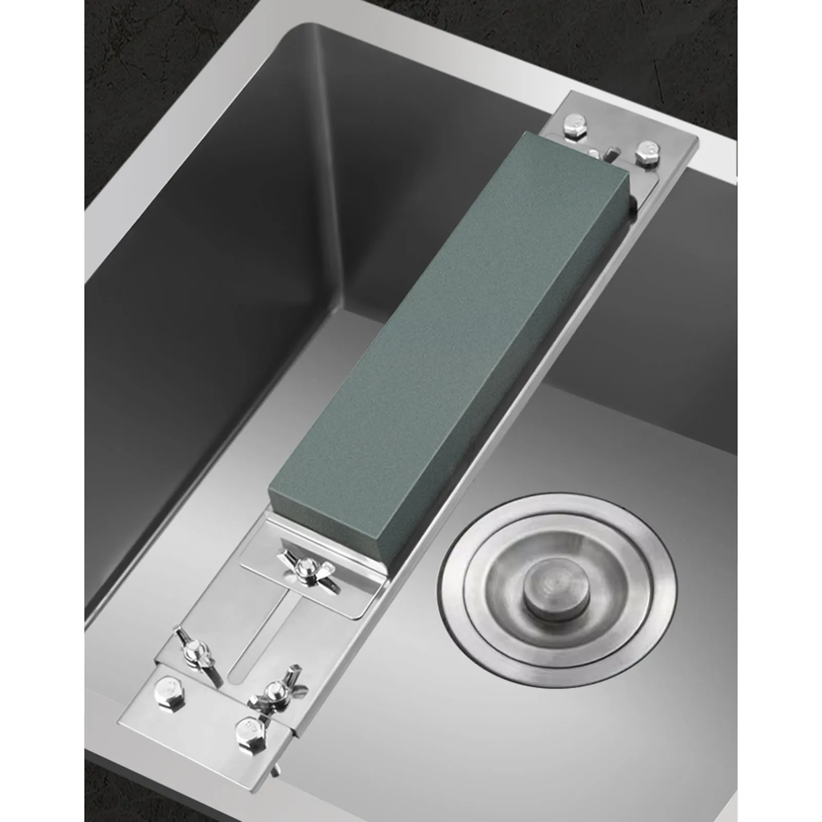 Whetstone Holder Anti-Skid Knife Sharpener Base for Kitchen Sink Stainless Steel Adjustable Fixed Grinding Tool Durable