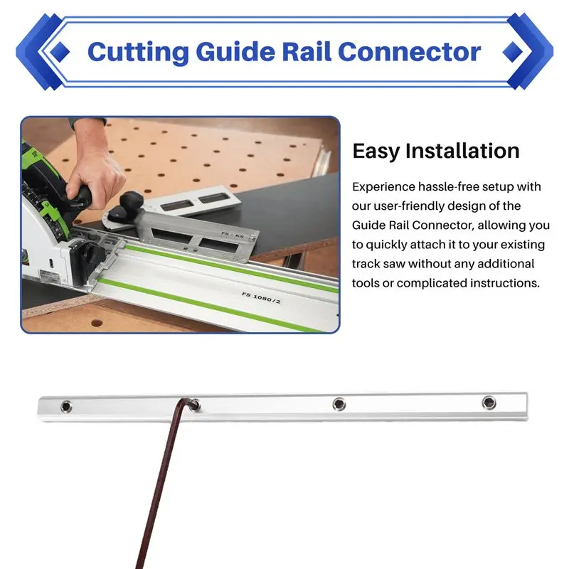 Track Saw Guide Rail Connector Set Replacement Wooden Board Cutting Guide Rail Connector For /Festool Track Saw-AT64