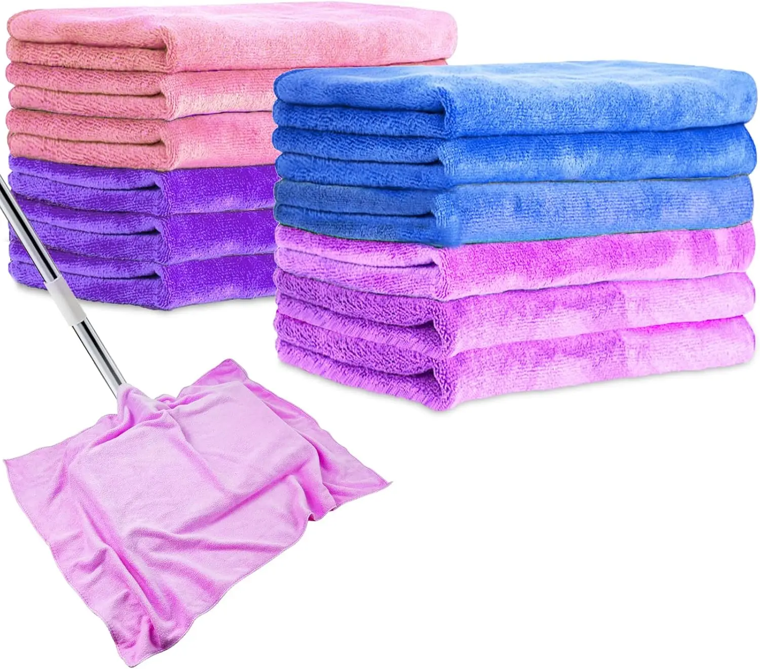 

12 Pcs Extra Large Microfiber Cleaning Cloth, 20' x 30' Washable Reusable Large Floor Cloth Rags